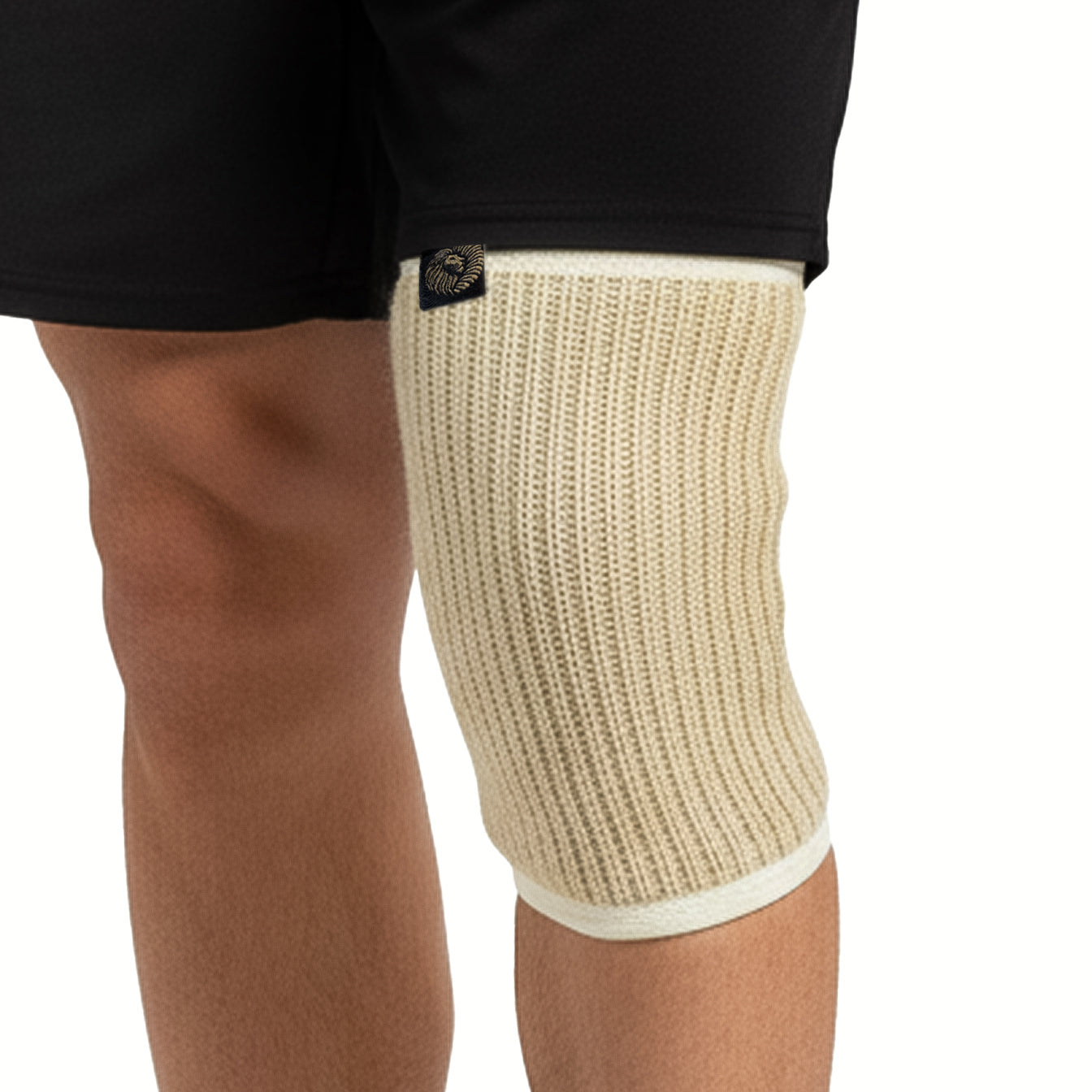 عرض 2 مشد ركبة مقفول مصنوع من الصوف الغنم