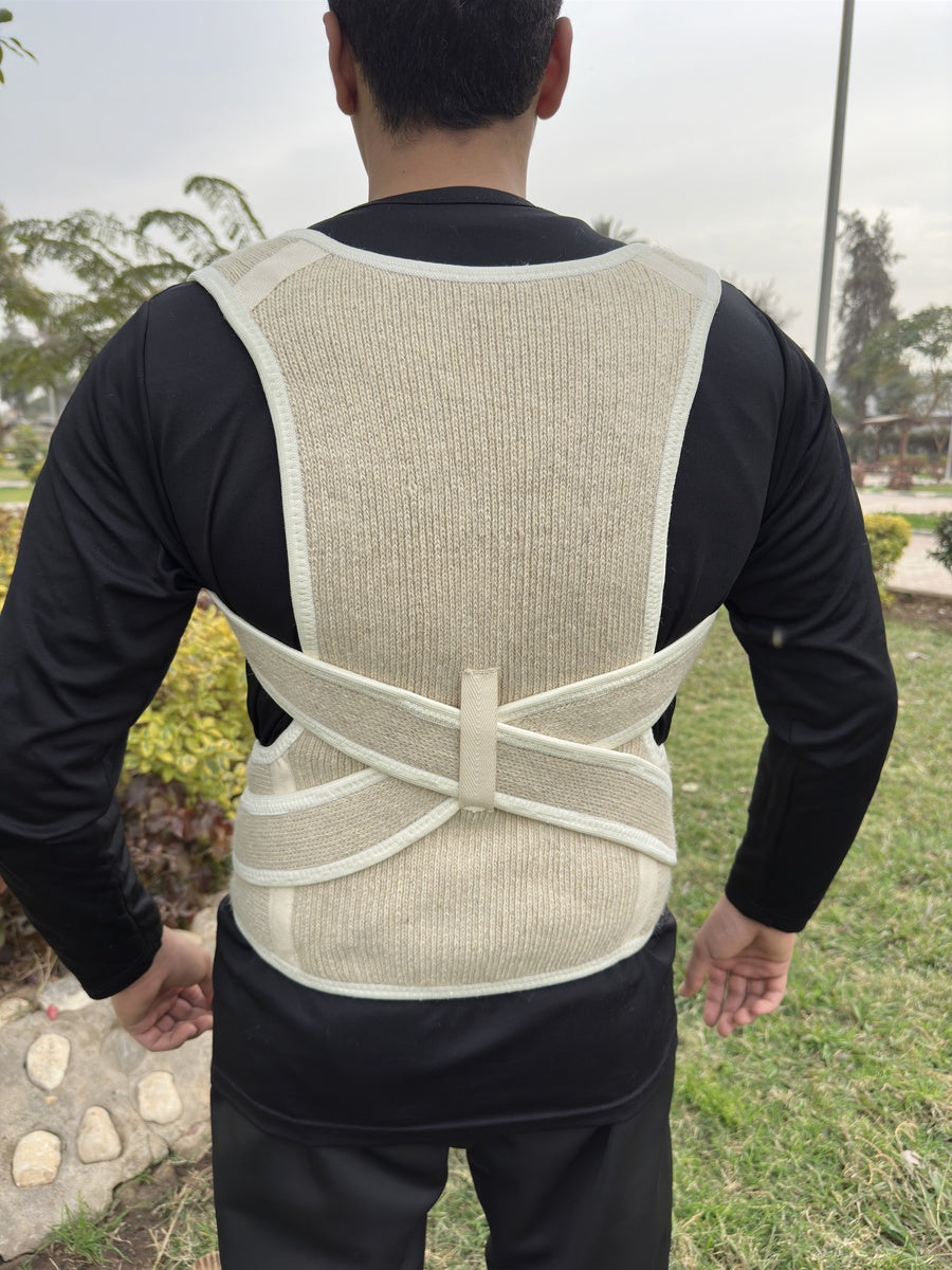 مشد حزام الظهر و الاكتاف مصنوع من الصوف الطبيعي 100